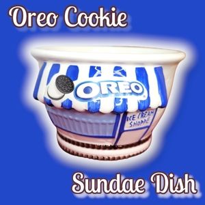 Vtg Oreo Cookie Ice Cream Sundae Ceramic Dessert Bowl Dish
